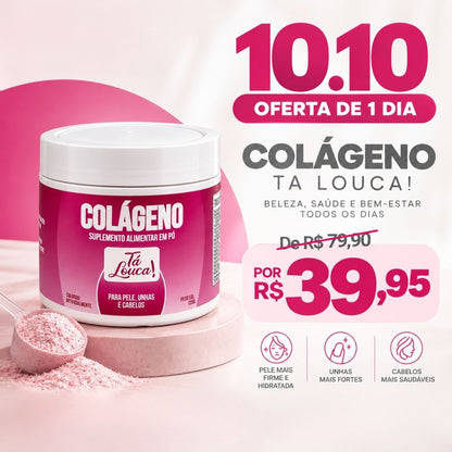 10.10 Ta Louca: Colágeno com 50% OFF por apenas R$ 39,95!